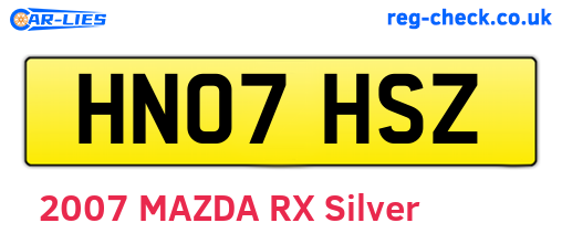 HN07HSZ are the vehicle registration plates.