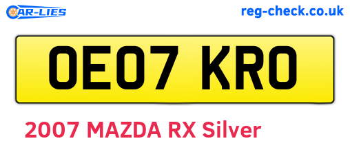 OE07KRO are the vehicle registration plates.