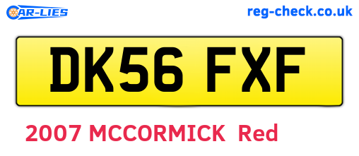 DK56FXF are the vehicle registration plates.