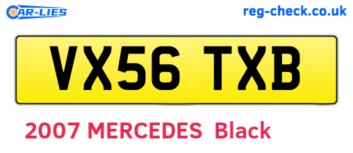 VX56TXB are the vehicle registration plates.