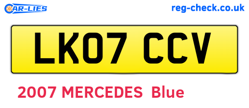LK07CCV are the vehicle registration plates.