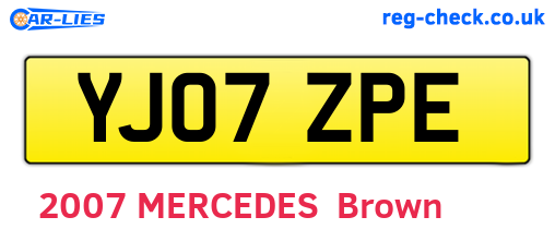 YJ07ZPE are the vehicle registration plates.