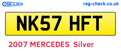 NK57HFT are the vehicle registration plates.