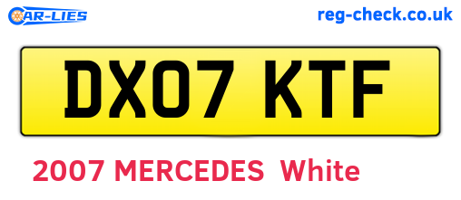 DX07KTF are the vehicle registration plates.