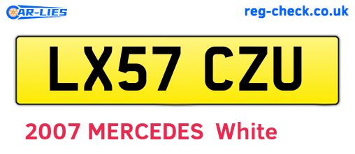 LX57CZU are the vehicle registration plates.