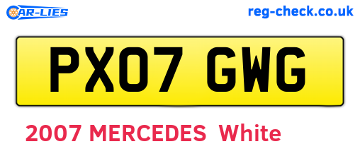 PX07GWG are the vehicle registration plates.