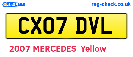 CX07DVL are the vehicle registration plates.