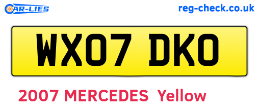 WX07DKO are the vehicle registration plates.