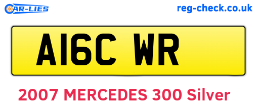 A16CWR are the vehicle registration plates.