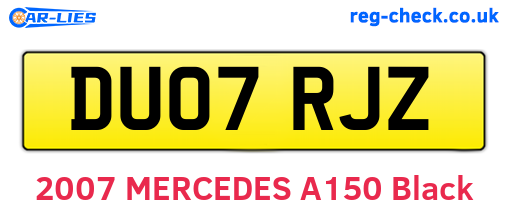 DU07RJZ are the vehicle registration plates.