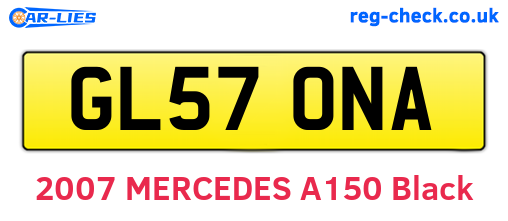 GL57ONA are the vehicle registration plates.