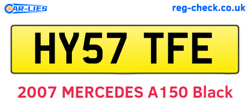 HY57TFE are the vehicle registration plates.