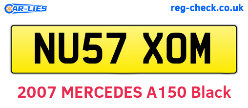 NU57XOM are the vehicle registration plates.