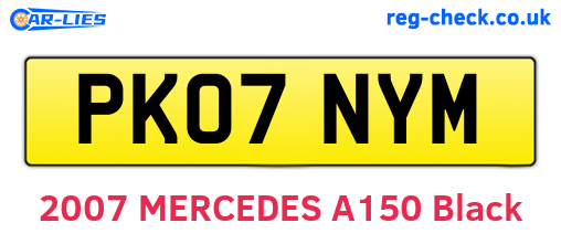 PK07NYM are the vehicle registration plates.