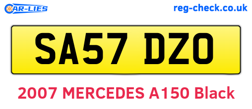 SA57DZO are the vehicle registration plates.