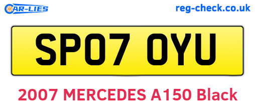SP07OYU are the vehicle registration plates.