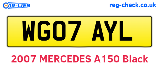 WG07AYL are the vehicle registration plates.