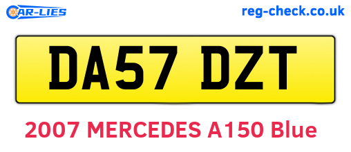 DA57DZT are the vehicle registration plates.