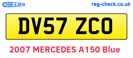 DV57ZCO are the vehicle registration plates.