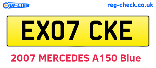 EX07CKE are the vehicle registration plates.