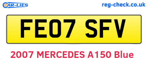 FE07SFV are the vehicle registration plates.