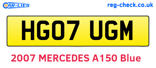 HG07UGM are the vehicle registration plates.