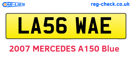 LA56WAE are the vehicle registration plates.