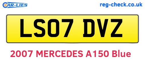 LS07DVZ are the vehicle registration plates.