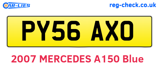 PY56AXO are the vehicle registration plates.