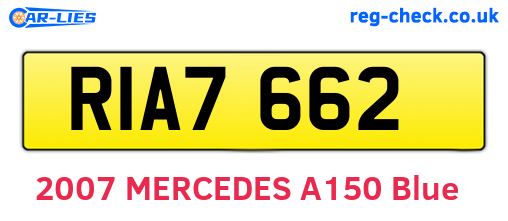 RIA7662 are the vehicle registration plates.