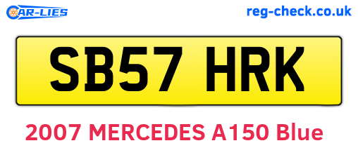 SB57HRK are the vehicle registration plates.