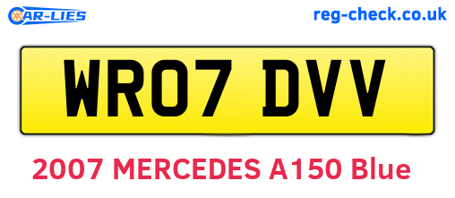 WR07DVV are the vehicle registration plates.