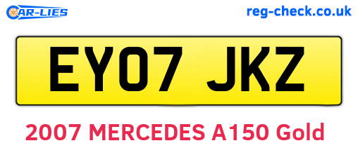 EY07JKZ are the vehicle registration plates.
