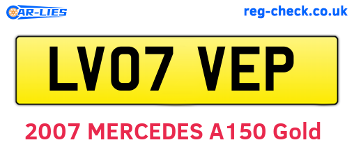 LV07VEP are the vehicle registration plates.