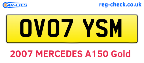 OV07YSM are the vehicle registration plates.