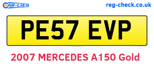 PE57EVP are the vehicle registration plates.