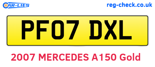 PF07DXL are the vehicle registration plates.