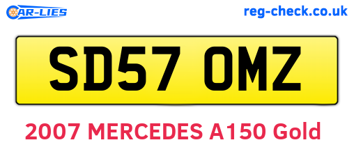 SD57OMZ are the vehicle registration plates.