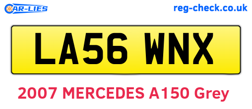 LA56WNX are the vehicle registration plates.