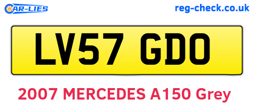 LV57GDO are the vehicle registration plates.