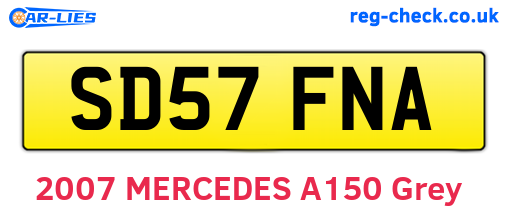 SD57FNA are the vehicle registration plates.