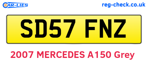 SD57FNZ are the vehicle registration plates.
