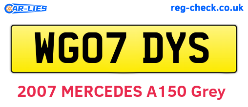 WG07DYS are the vehicle registration plates.