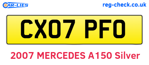 CX07PFO are the vehicle registration plates.
