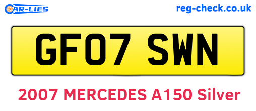 GF07SWN are the vehicle registration plates.