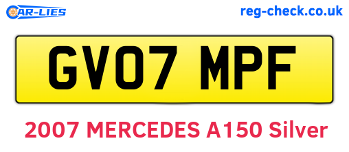 GV07MPF are the vehicle registration plates.