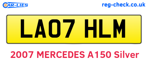 LA07HLM are the vehicle registration plates.