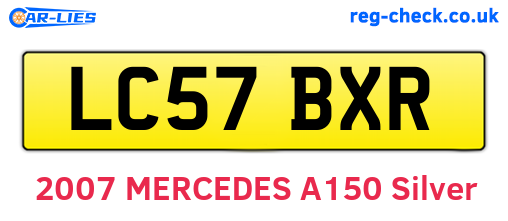 LC57BXR are the vehicle registration plates.