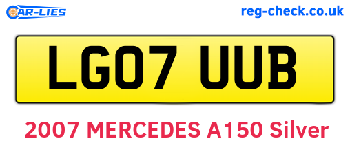 LG07UUB are the vehicle registration plates.