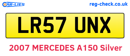 LR57UNX are the vehicle registration plates.